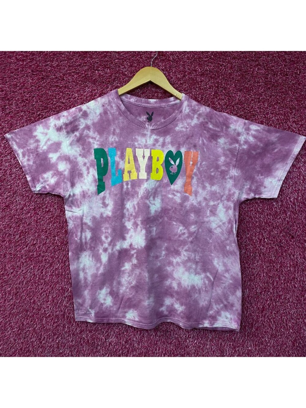Playboy Colorful Arc Logo Tie-Dye Graphic T-Shirt XL